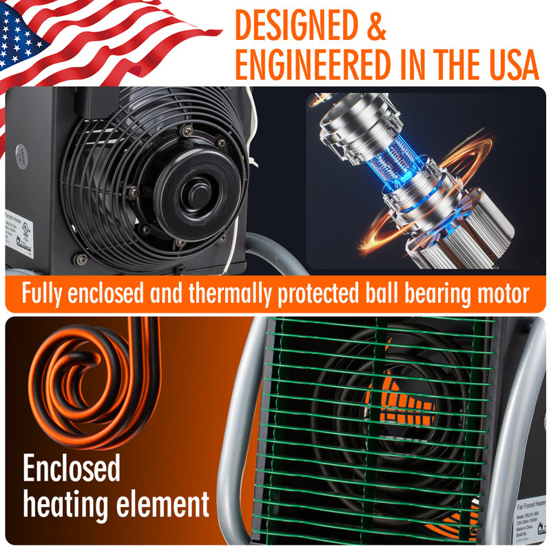 DR. INFRARED HEATER Greenhouse Garage Workshop Infrared Heater, 1500 W / 110 V / 12.5 Amps