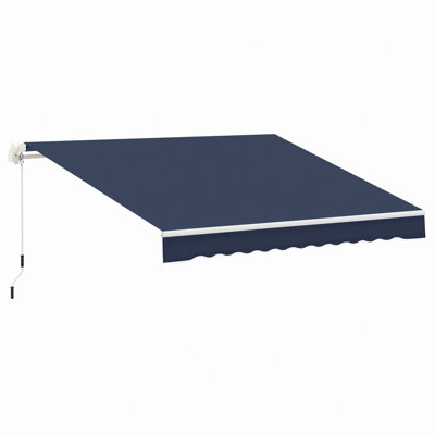 Patio Retractable Awning, Manual Exterior Sun Shade Deck Window Cover,Sunshade Conapy