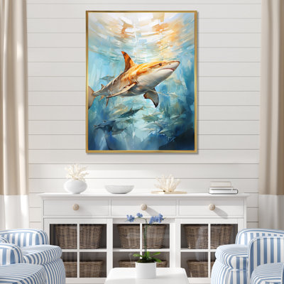 Voile d'aquarelle bleu et beige sur toile