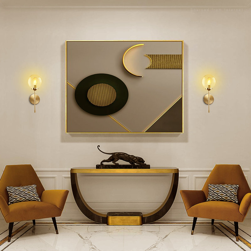 Applique murale globe en verre de 40 cm (16 po), style vintage du milieu du siècle, lampe murale moderne avec abat-jour en verre ambré, homologuée UL, ampoule T45 incluse