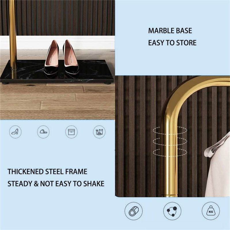 66.9-inch Metal Coat Rack Stand - Freestanding Heavy Duty Entryway Hallway Storage With Multi-hook Design For Bedroom, Closet, Office