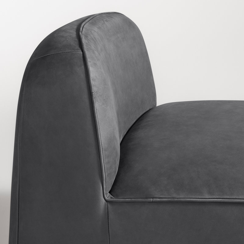 Looksee Upholstered Swivel Side Chair, Ink Leather