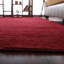 Tapis écologiques en laine nouée à la main Erelina - couleur rouge foncé | Conception solide | Tapis de salon, chambre à coucher-417252603