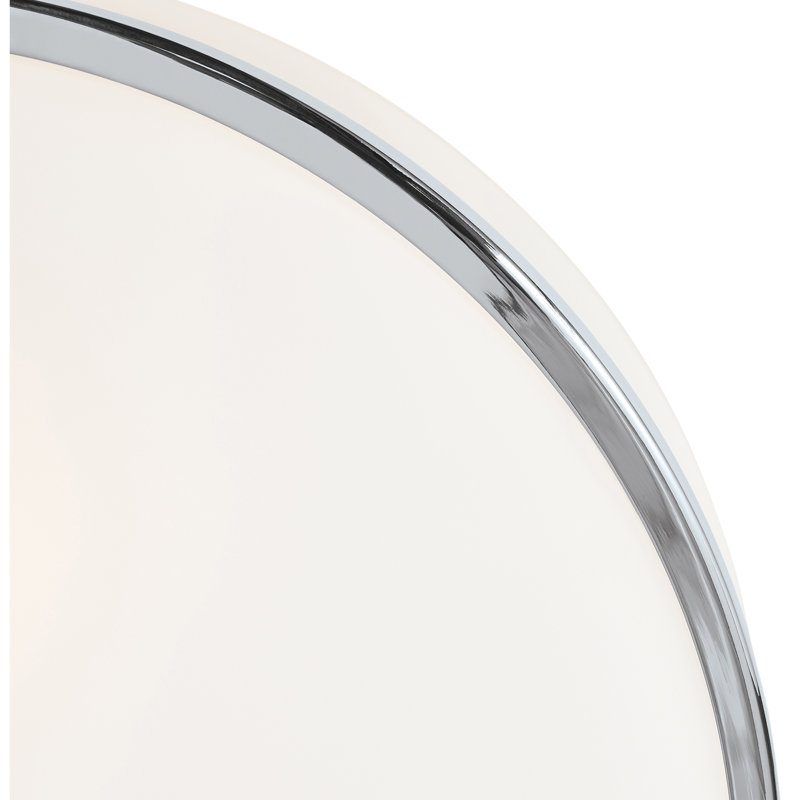 Aero Flush Mount - 10" - Chrome Finish - Replaceable LED - Bulb Included, 10, Chrome/Opal
