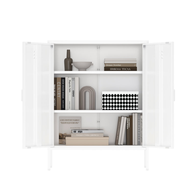 Bargale 31.5 Accent Cabinet with 3 Adjustable Shelves, White
