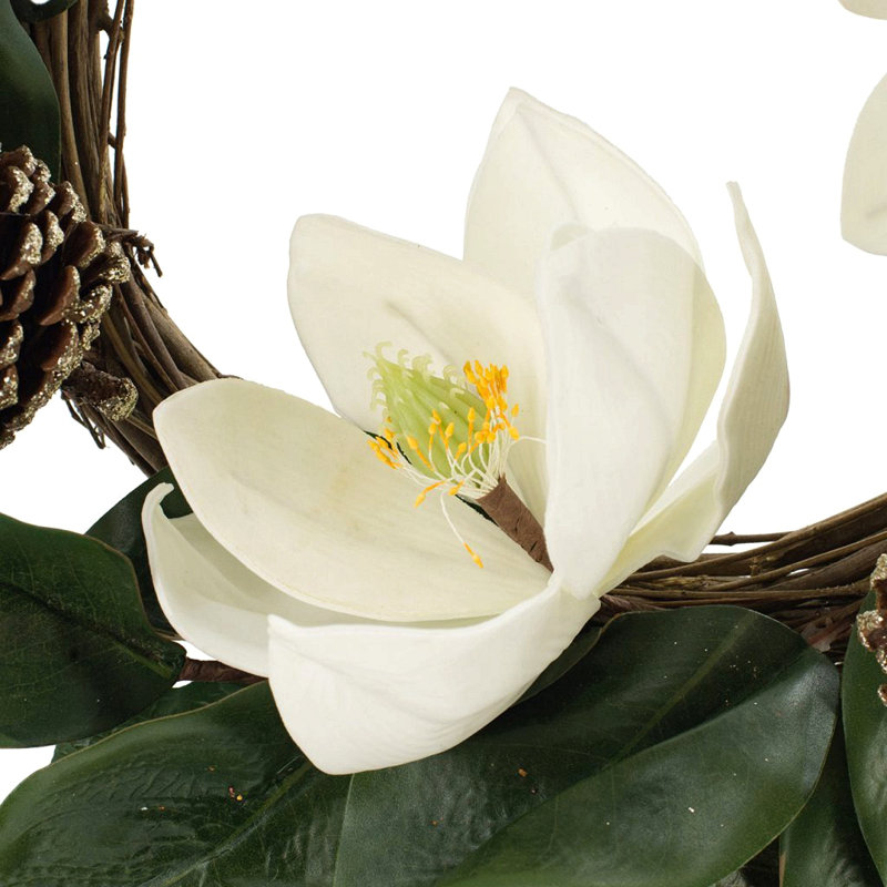 Couronne de magnolia blanc crème 22 po
