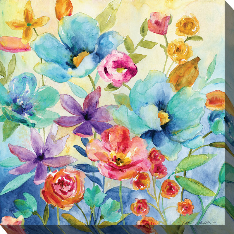 Art sur toile d'extérieur floral