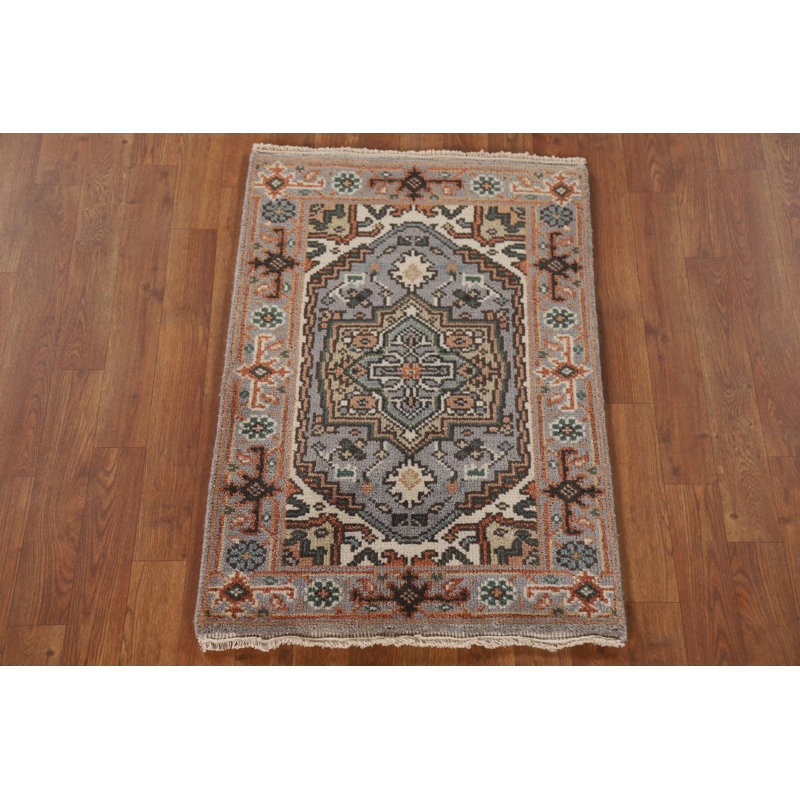 Tapis traditionnel indien gris en laine 2x3