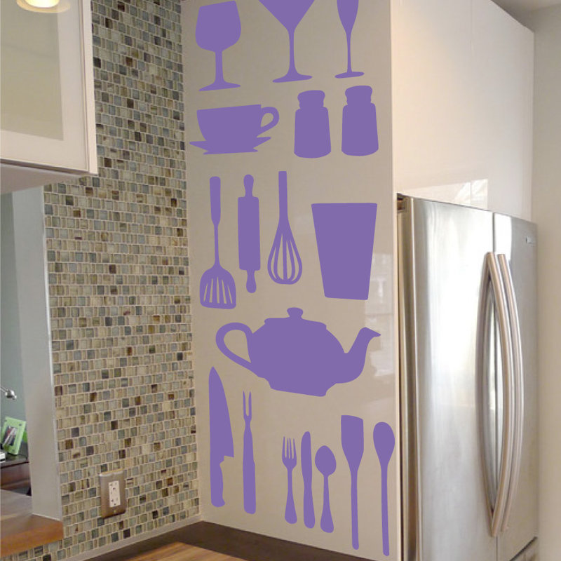 Décalcomanie murale de cuisine, Lavande, H 51 po x l 40 po x P 0,01 po