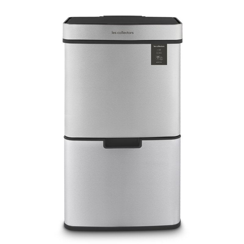 Steel Motion Sensor Multi-Compartment Rubbish & Recycling Bin, 69 L.