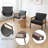 Upholstered Accent Chair With Rattan Mesh Armrests, Black PU Leather-171247464