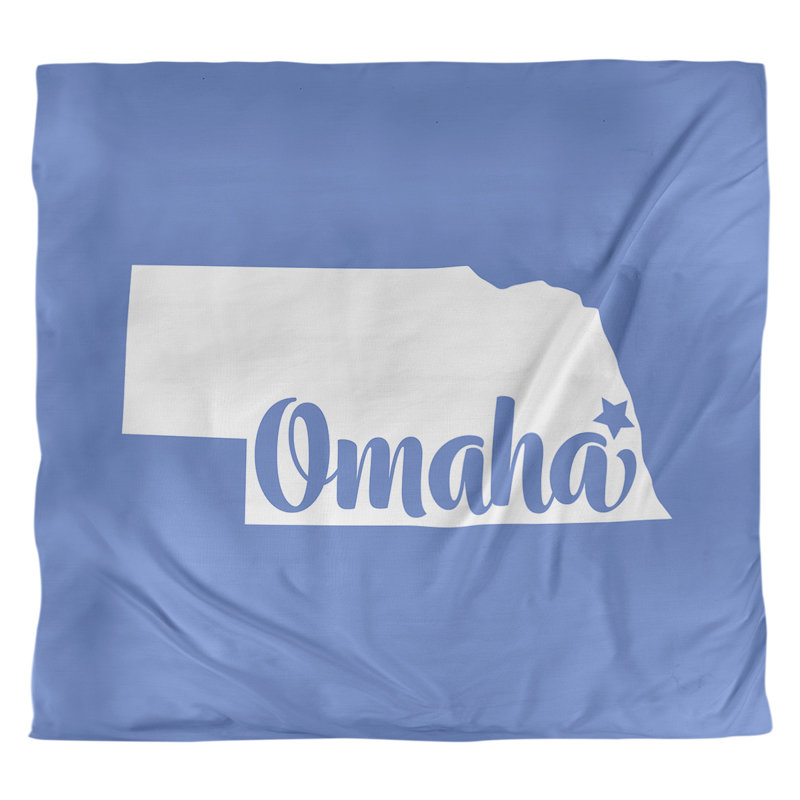 Housse de couette omaha nebraska, Housse de couette pour très grand lit, Bleu, Microfibre