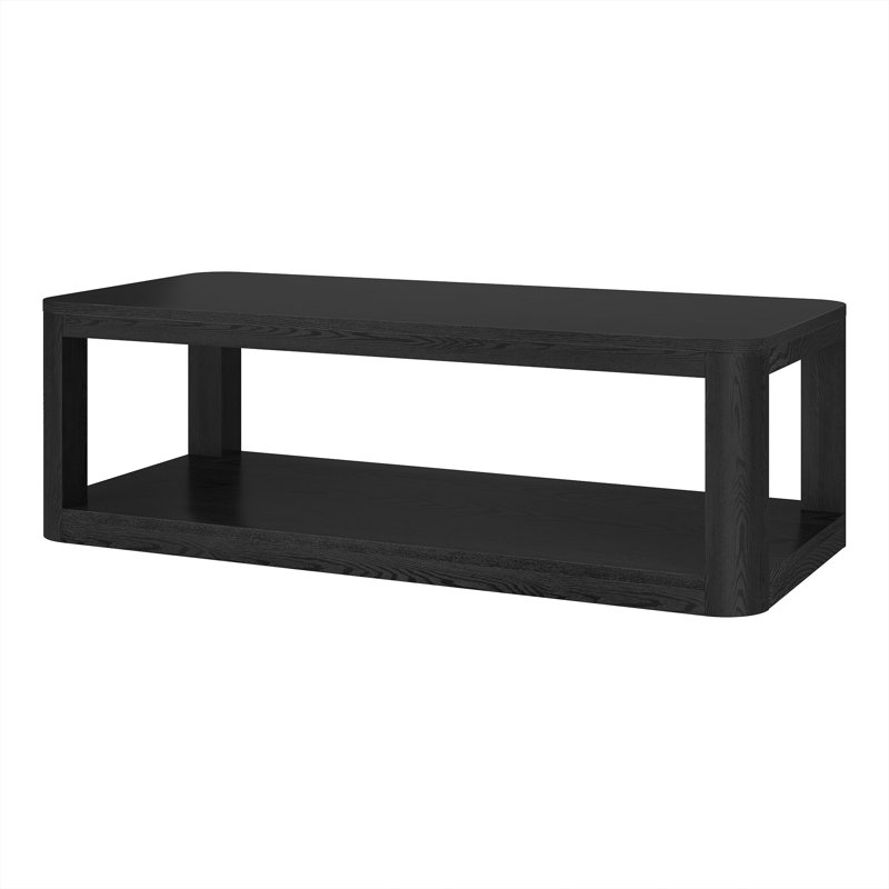 Analisia 47" Wide Rectangular Coffee Table in Alder, Black