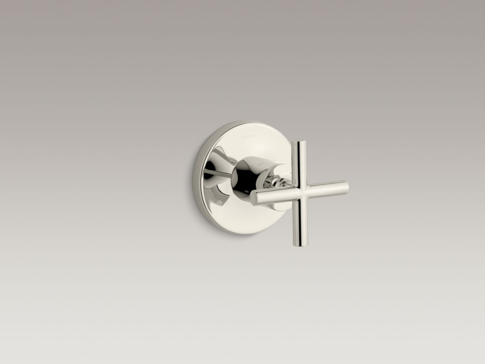 Purist Transfer Valve Trim with Cross Handle, Vibrant Polished Nickel