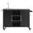 55.5" Outdoor Kitchen Island With 304 Stainless Steel Sink, Metal BBQ Cart With Storage & Lockable Wheels
