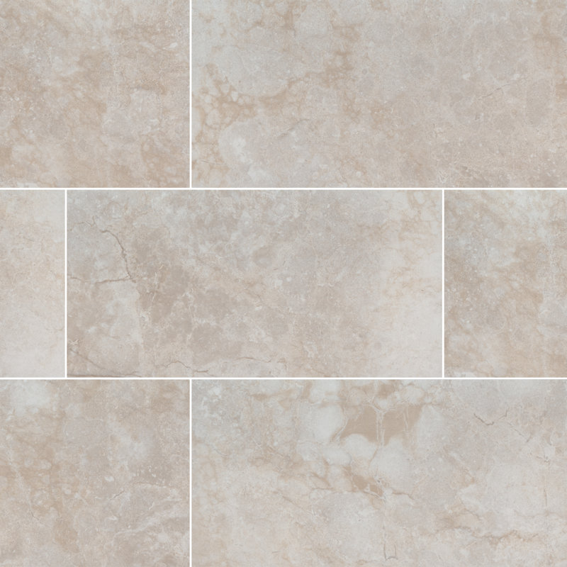 Aphelia Ivora 12 in. x 24 in. Matte Ceramic Stone Look Floor and Wall Tile, Ivora