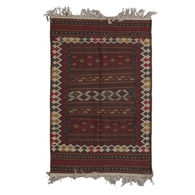 Hand-Knotted High-Quality Red and Brown Area Rug