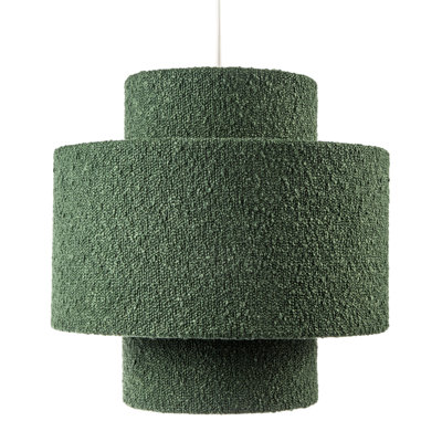 35 cm H Tiered Wool Pendant Shade ( No Direct Attachment Method ) in Green