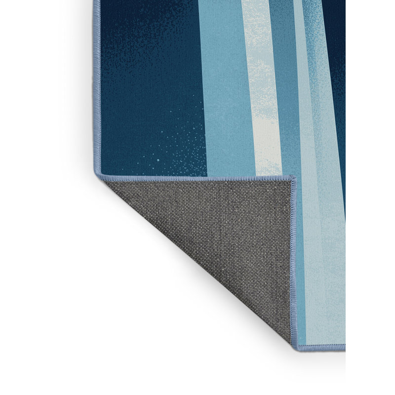 Soft Plush Burnham Niagara Falls Contemporary Ombre Area Rug in Beige – BabyBlue Binding, 8x12