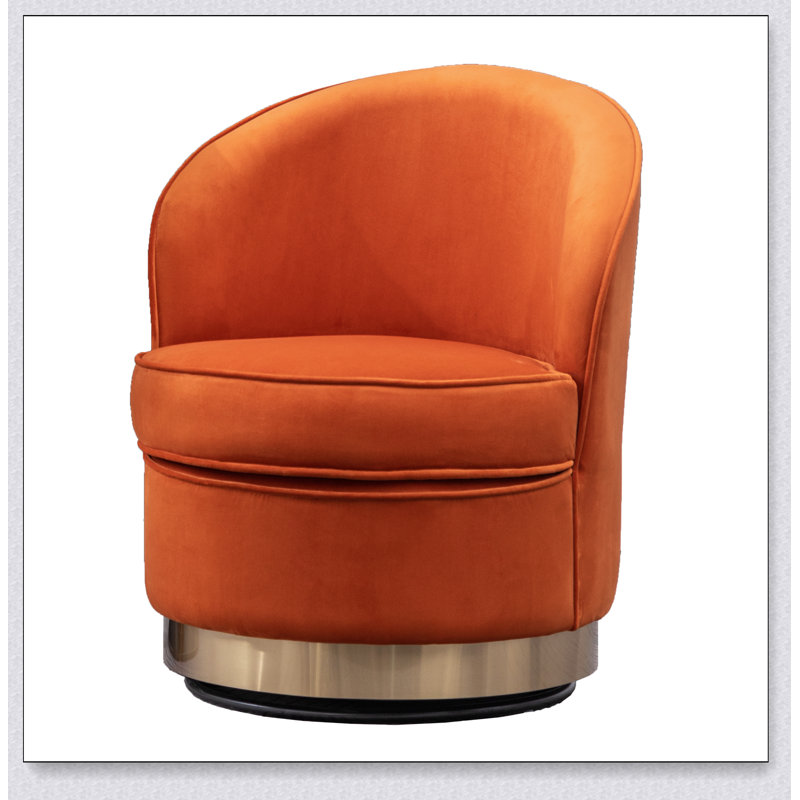 Chaise pivotante en velours Wania, Velours orange