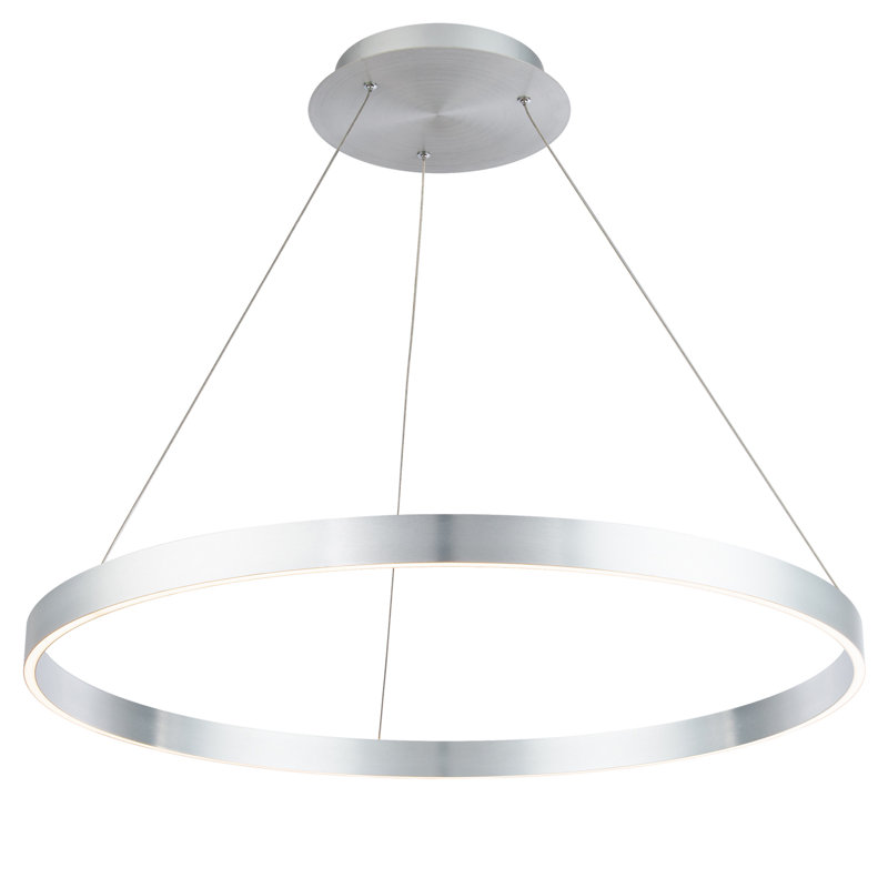 Sirius Unique Drum Dimmable LED Pendant, 1.625" H x 30.38" W x 30.38" D, Brushed Aluminum