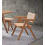 2 fauteuils en beige naturel - pieds en bois massif avec dossier rembourré de style Mid-Century moderne pour la bière et 2 coussins confortables
