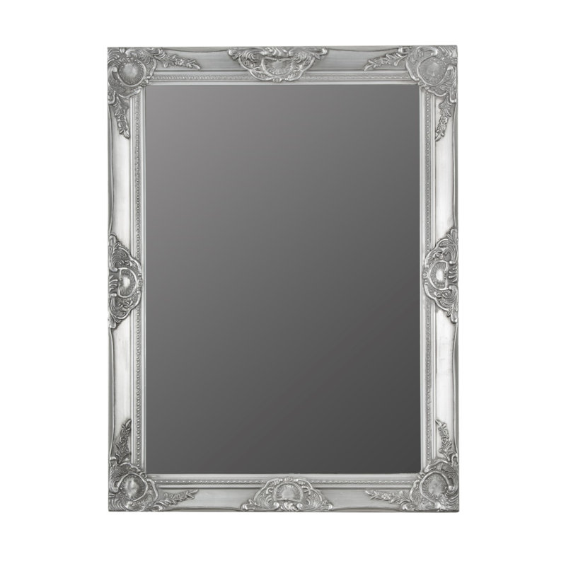 Lepore Flat Wood Framed Wall Mounted Accent Mirror in Silver