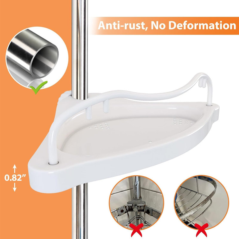 Stainless Steel Shower Caddy, White