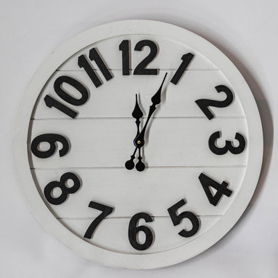 Plank Look With Roman Numerals Wall Clock