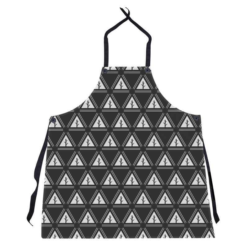 Tablier d’arbres minimaliste monochrome Barbra, Noir