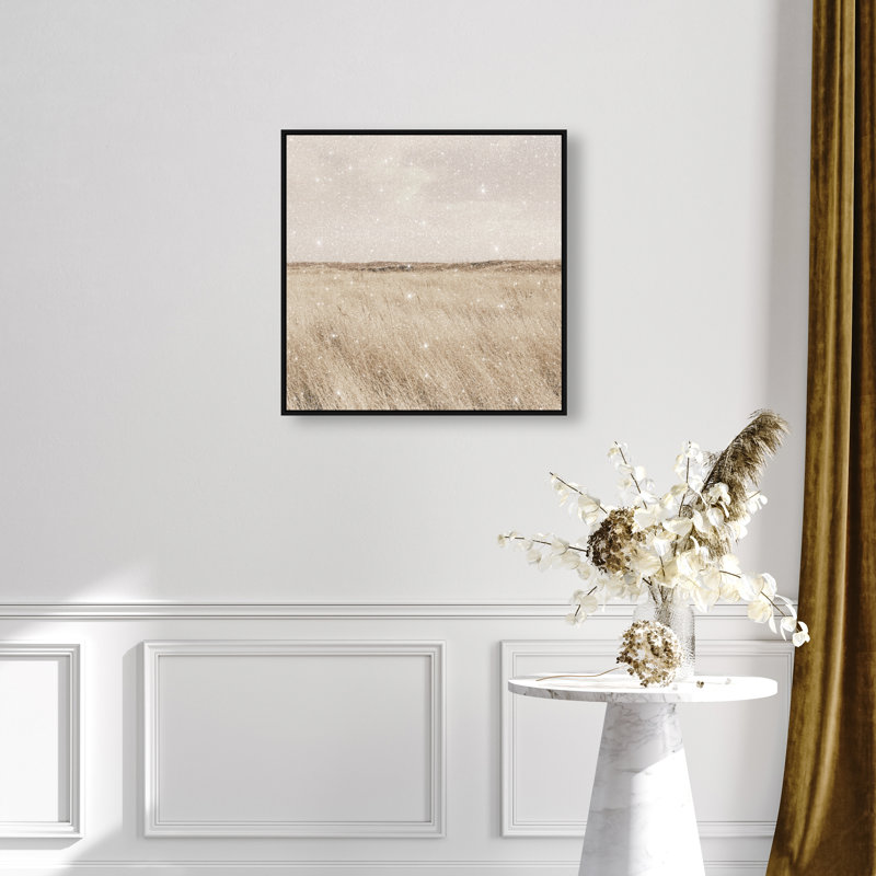 Golden Nature Print by Oliver Gal, 25" H x 25" W, Black Floater Frame