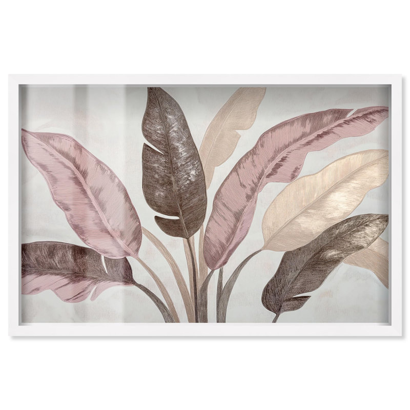 «Dusty Rose», art floral par Shadybox par Art Remedy, H 37 po x l 55 po, Blanc