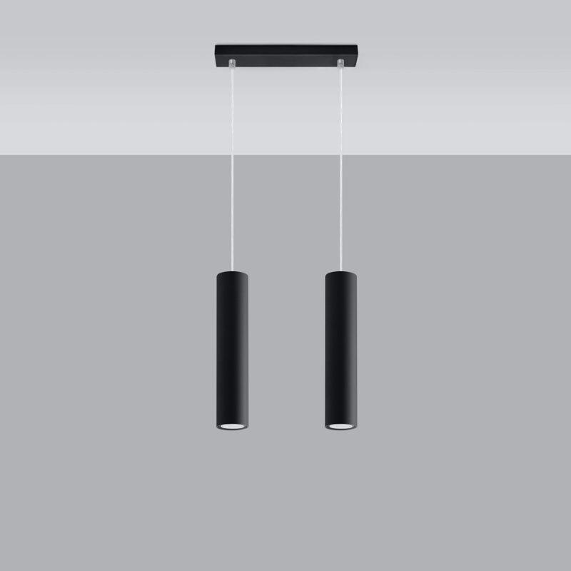 Jacky 2 - Light Black Kitchen Island Pendant, Black