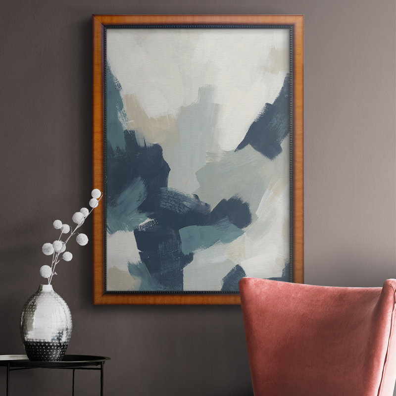 «Brushy Blues II», toile encadrée de qualité supérieure - prête à être accrochée, H 20 po x l 16 po