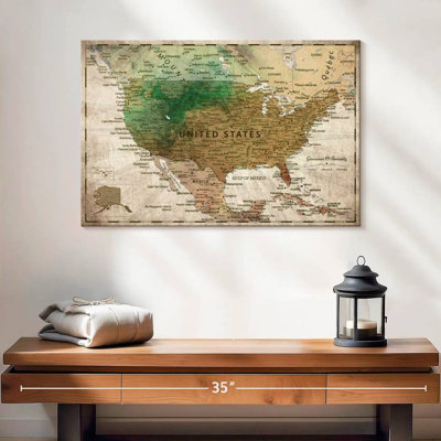 Personalized Earth Tone Push Pin USA Map