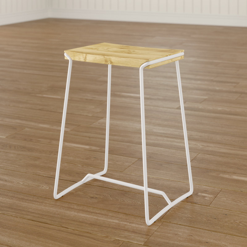 Parrish Wood & Metal 21.5" Counter Stool, White