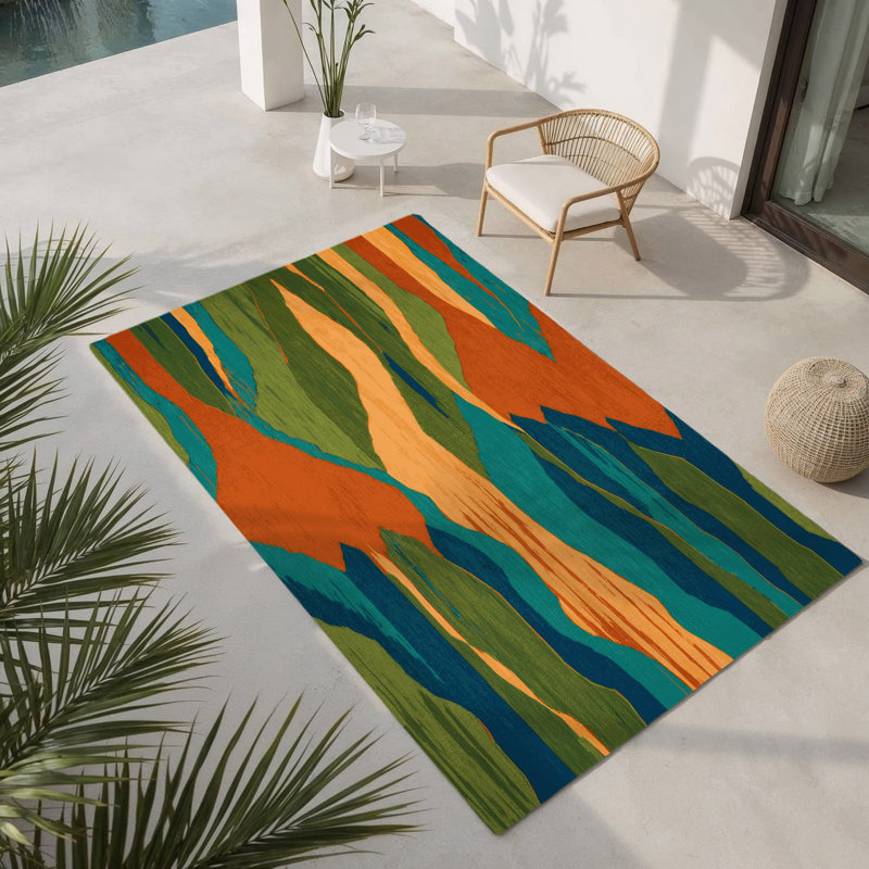 Tapis intérieur et extérieur Emerald Stream, Rectangle 1 pi 6 po x 2 pi 6 po