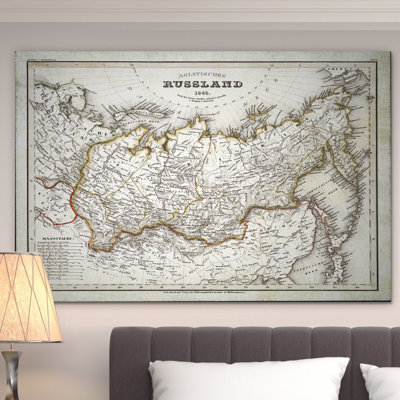 «Vintage Map Russialand I», reproduction d'impression sur toile