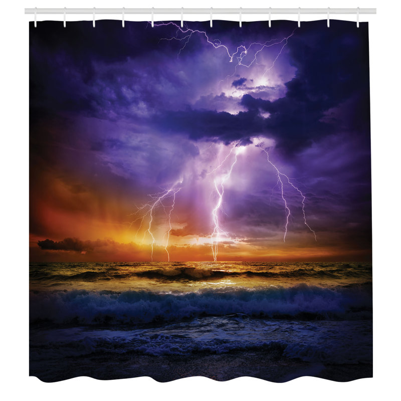 Shower Curtain with Hooks Included, 70" H x 69" W