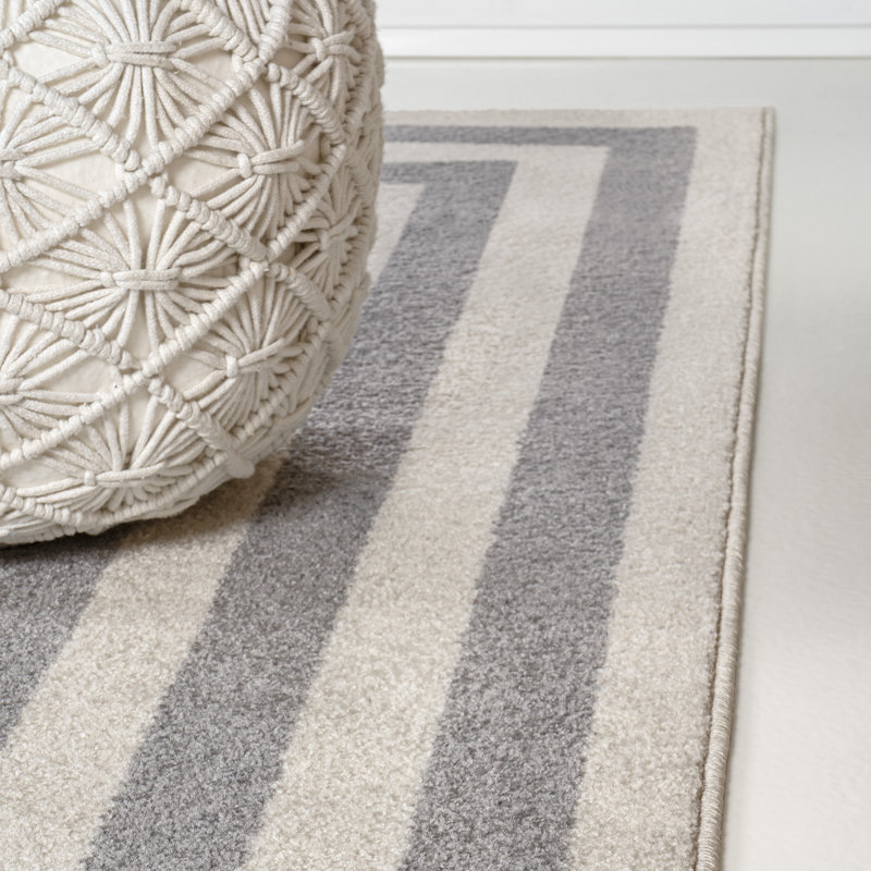 Tapis gris / ivoire Isibeal, Rectangle 4pi x 6 pi