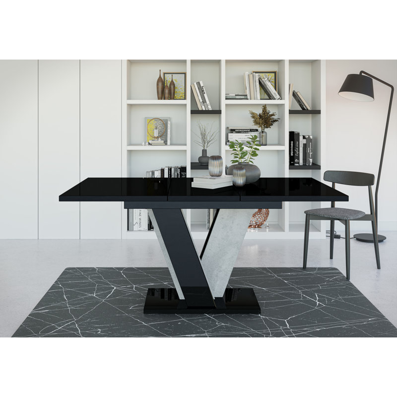 Extendable Dining Table Ameila, Gloss Black