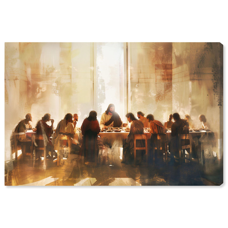 «Souper in His Light Canvas» par Art Remedy, Toile tendue avec châssis, 24" H x 36" W