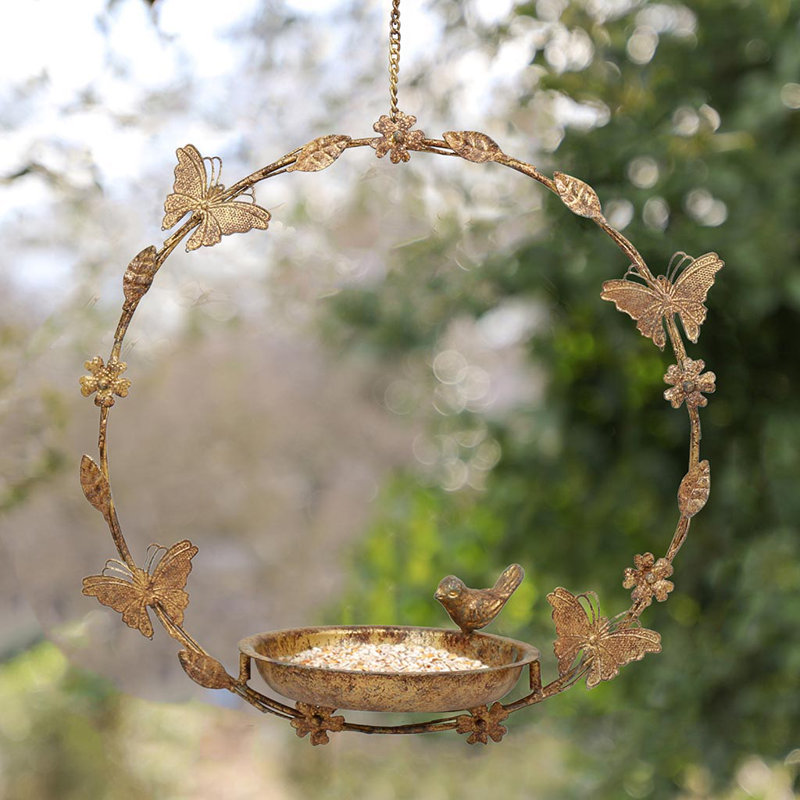Anahly Metal Hanging Tray Bird Feeder