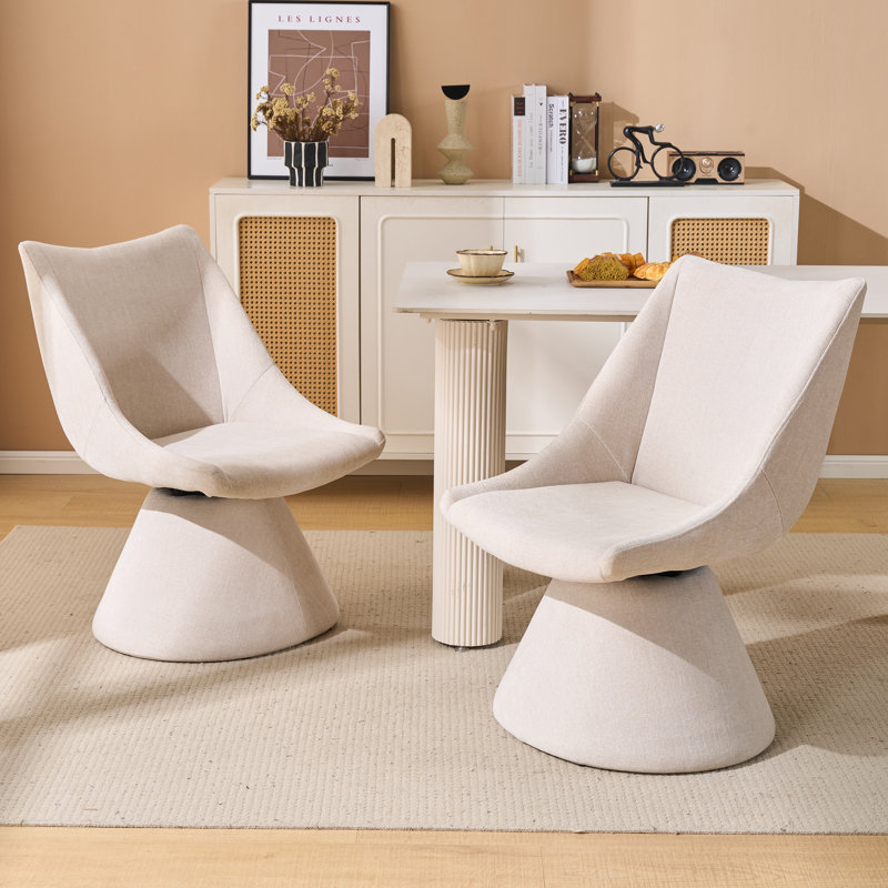 Chaises de salle à manger pivotantes Aurelio, Beige