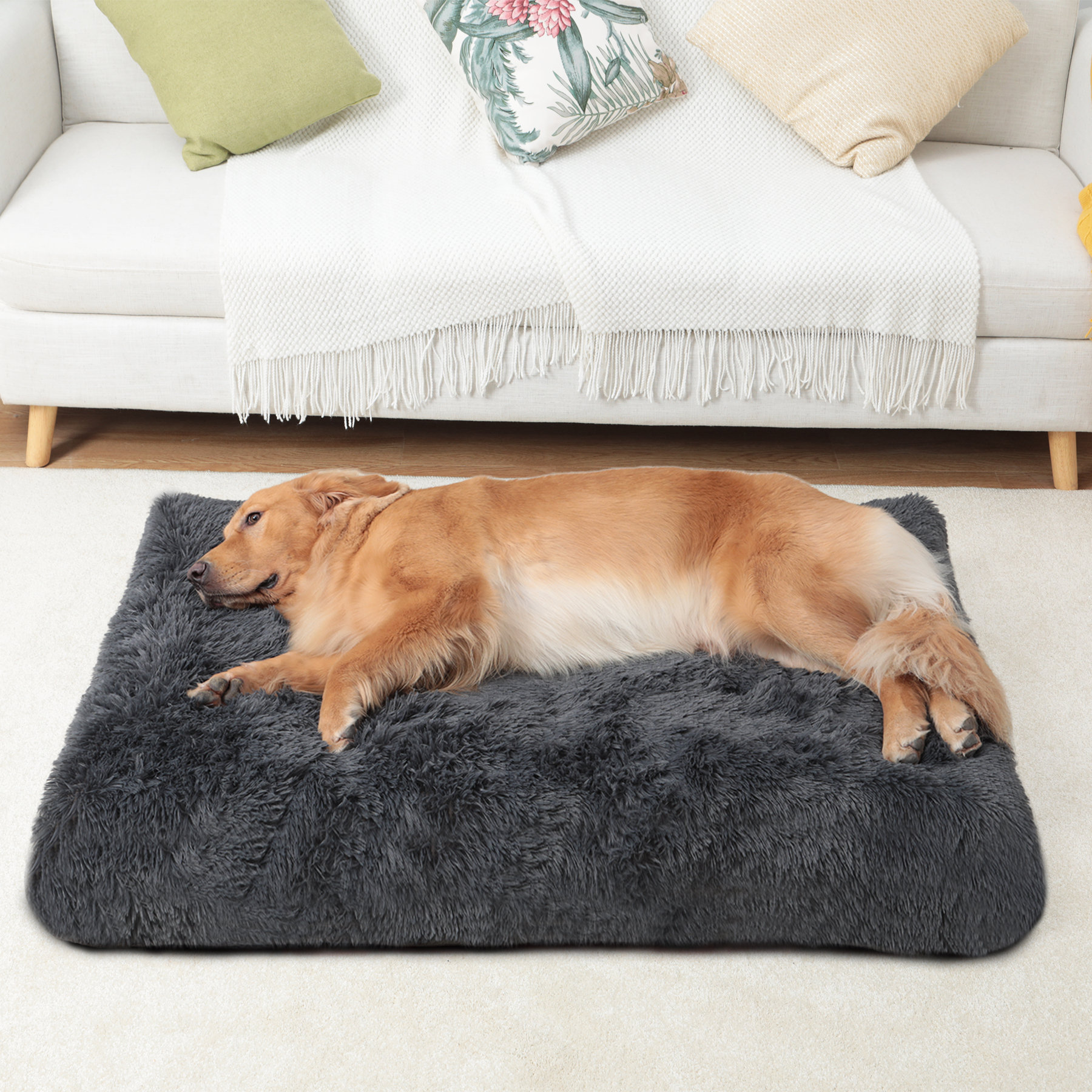 Tucker Murphy Pet™ Fluffy Plush Dog Crate Beds Washable Pet Kennel