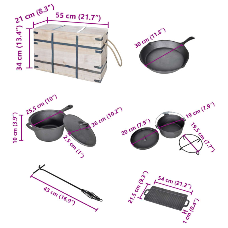 Symple Stuff Cast Iron Round Dutch Oven