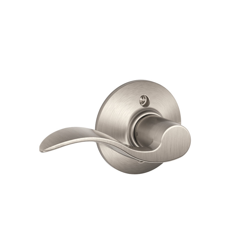 Accent Lever Non-Turning Lock, Left Hand, Satin Nickel