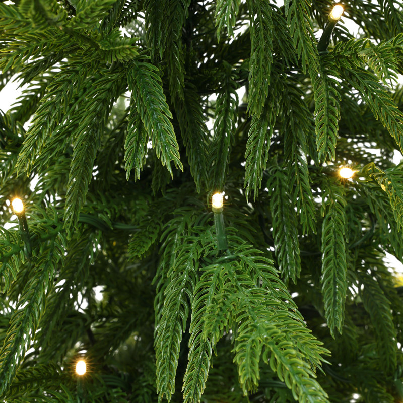 Sapin de Noël artificiel mince en pot de 1,20 m, pré-illuminé avec 100 lumières DEL