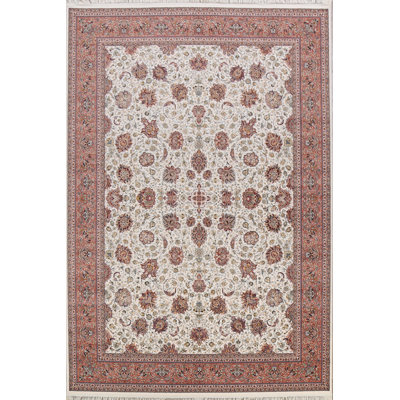 Tapis orange/ivoire noué à la main Orick