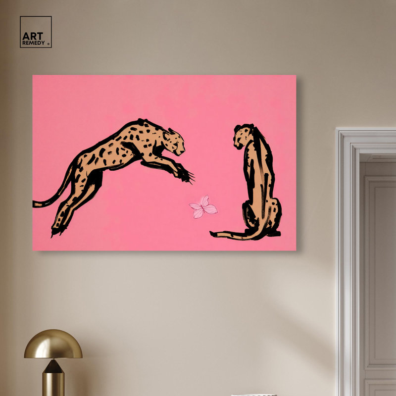 "Pink Panther", reproduction d'art sur toile par Art Remedy, galerie tendue, 45 x 30, H 30 po x l 45 po